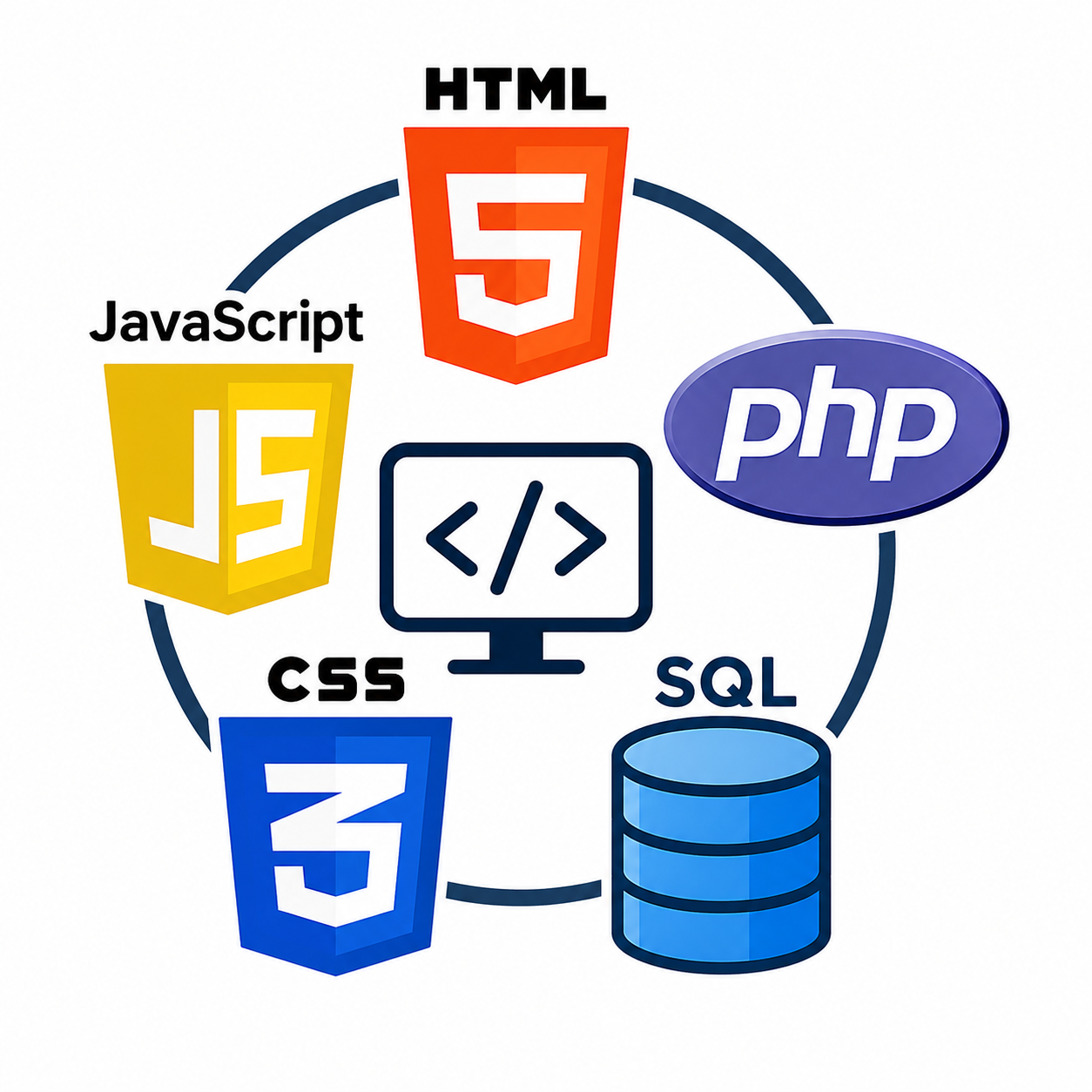 Web Programming Logo with all of the languages